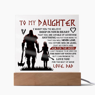 Acrylic square plaque for daughter